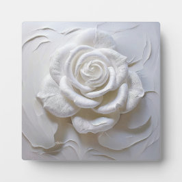 White on White - Skulptur Rose Fotoplatte