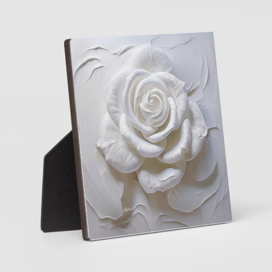 White on White - Skulptur Rose Fotoplatte (Vorderseite)