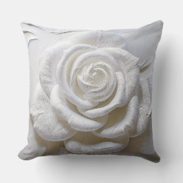 White on White - Skulptur Rose Kissen