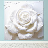 White on White - Skulptur Rose Leinwanddruck (Insitu (Holzboden))