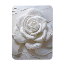 White on White - Skulptur Rose Magnet