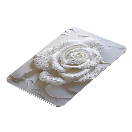 White on White - Skulptur Rose Magnet (Linke Seite)