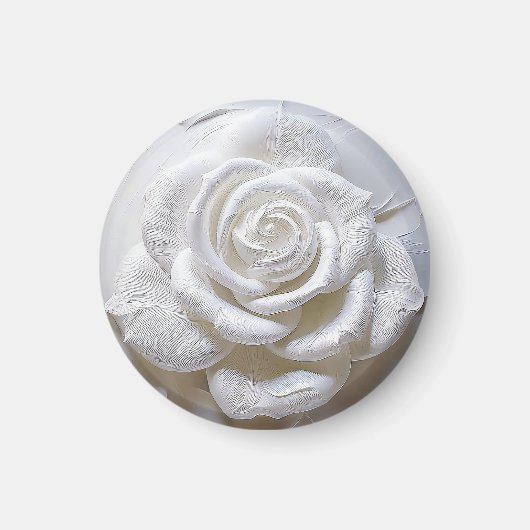White on White - Skulptur Rose Magnet (Vorne)