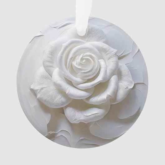 White on White - Skulptur Rose Ornament (Vorderseite)