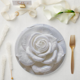 White on White - Skulptur Rose Pappteller