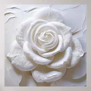 White on White - Skulptur Rose Poster