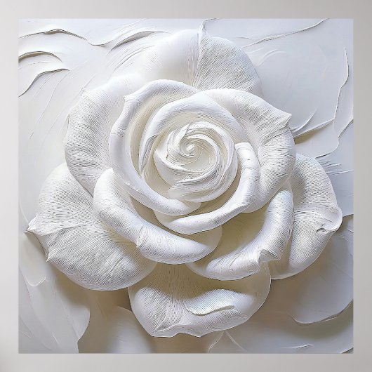 White on White - Skulptur Rose Poster (Vorne)
