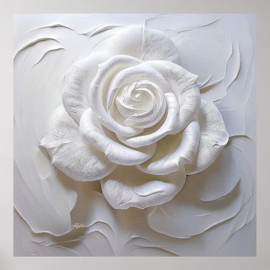 White on White - Skulptur Rose Poster (Vorne)