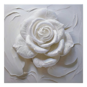 White on White - Skulptur Rose Poster