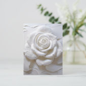 White on White - Skulptur Rose Postkarte (Stehend Vorderseite)