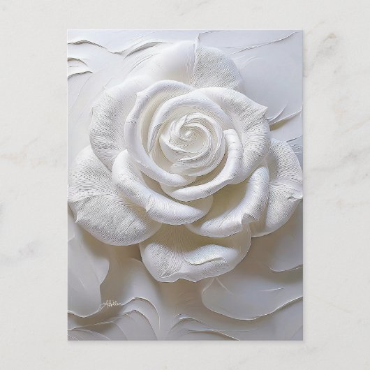 White on White - Skulptur Rose Postkarte (Vorderseite)