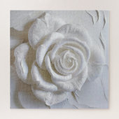 White on White - Skulptur Rose Puzzle (Horizontal)