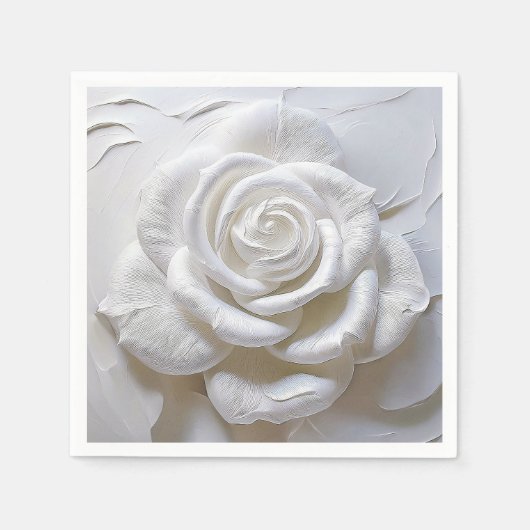 White on White - Skulptur Rose Serviette (Vorderseite)