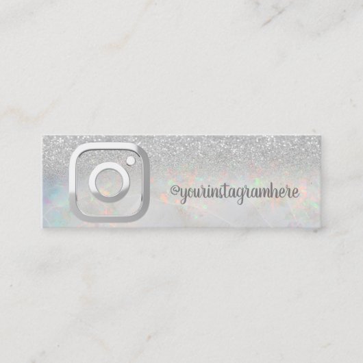 White Opal Bokeh Instagram Social Media Mini Visitenkarte (Vorderseite)