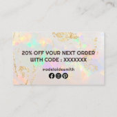 White Opal danke Ihnen Visitenkarte (Rückseite)