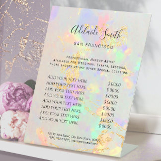 White Opal Preisliste Pedestal Sign Sockelschild