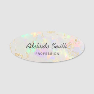 White Opal und Imitate Goldfolie Venen Namensschil Namensschild