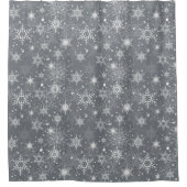 White openwork snowflakes shower curtain duschvorhang (Vorderseite)