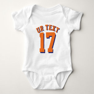 White & Orange Baby Sports Jersey Design Strampler