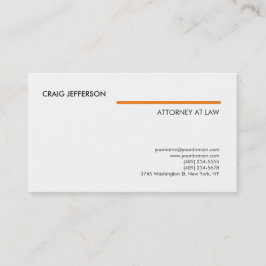 White Orange Consultant Rechtsanwalt Modern Visitenkarte