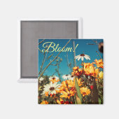 White Orange Daisy Blume Bloom Magnet (Vorderseite/Rückseite)