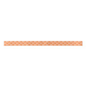 White & Orange Floral Damasks Satinband (Vorderseite)