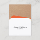 White Orange Kraft Consultant bei Modern Geometric Visitenkarte (Vorderseite)