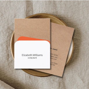 White Orange Kraft Consultant bei Modern Geometric Visitenkarte