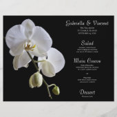 White Orchid auf Black Wedding Menu (Vorderseite)