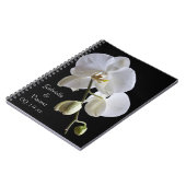 White Orchid auf Black Wedding Notizblock (Linke Seite)