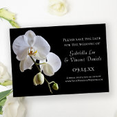 White Orchid auf Black Wedding Save the Date