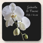 White Orchid auf Black Wedding Untersetzer (Vorderseite)