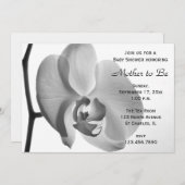 White Orchid Baby Dusche Einladung (Vorne/Hinten)