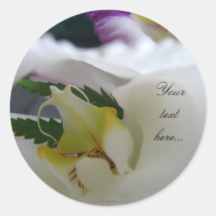 White Orchid Beauty Wedding Einladungen Siegel Runder Aufkleber