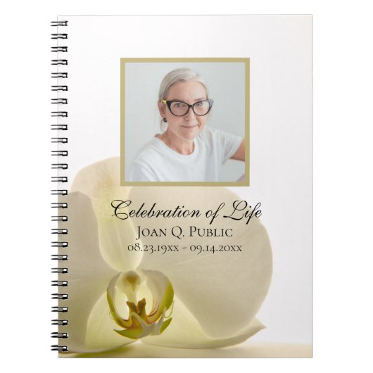 White Orchid Blume Feier des Life Gast Book Notizblock (Vorderseite)