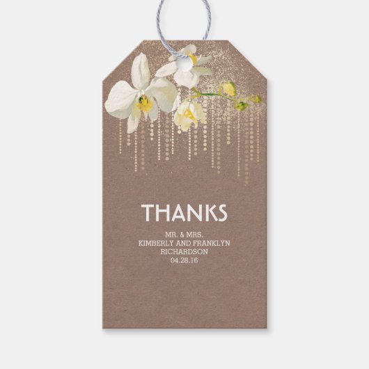 White Orchid Blume Geschenkanhänger (Vorderseite)