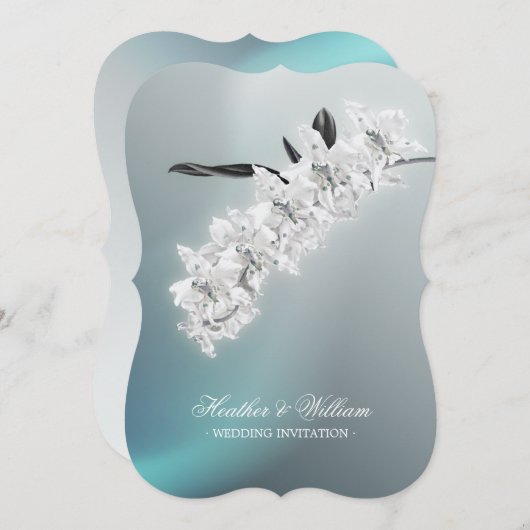 White Orchid - Einladung zur Hochzeit (Vorne/Hinten)