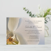White Orchid Elegance Engagement Party Einladung (Stehend Vorderseite)