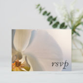 White Orchid Elegance Wedding RSVP Response Karte (Stehend Vorderseite)