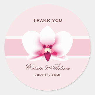 White Orchid Favor Stickers