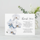 White Orchid Floral Beerdigung Tod Vielen Dank Einladung (Stehend Vorderseite)