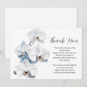 White Orchid Floral Beerdigung Tod Vielen Dank Einladung (Vorne/Hinten)