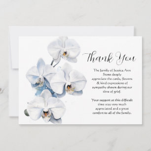 White Orchid Floral Beerdigung Tod Vielen Dank Einladung