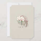 White Orchid Floral BOHO moody Burgundy Tropical Einladung (Rückseite)