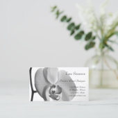 White Orchid Floral Designer Visitenkarte (Stehend Vorderseite)