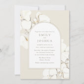 White Orchid Floral Digital Wedding Einladung (Vorderseite)