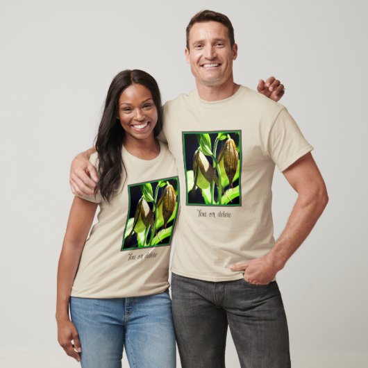 White Orchid Lady Slipper Blume Pair Personalisier T-Shirt (Unisex)