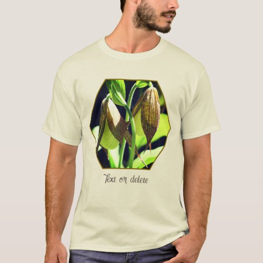 White Orchid Lady Slipper Flower Pair Personalized T-Shirt (Vorderseite)