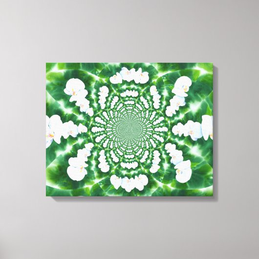 White Orchid Mandala Leinwanddruck (Vorderseite)