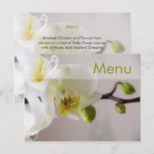 White Orchid Menü Postcard Postkarte (Vorne/Hinten)